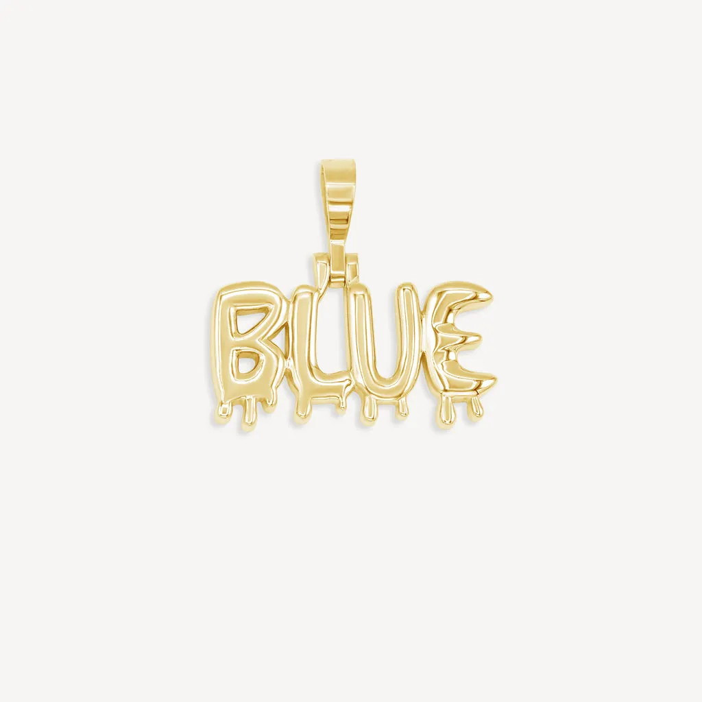 10k Custom Bubble Gold Name Pendant