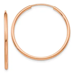 1.5mm x 27mm 14k Rose Gold Polished Endless Tube Hoop Earrings