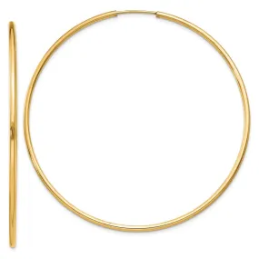 1.5mm x 57mm 14k Yellow Gold Polished Round Endless Hoop Earrings