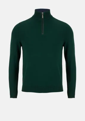 6th Sense Harry Quarter Zip Sweater, Pine