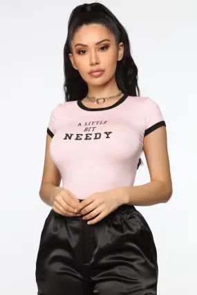 A Little Bit Needy Ringer Top - Pink