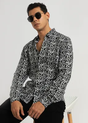 Achromatic Rosette Print Full sleeve shirt