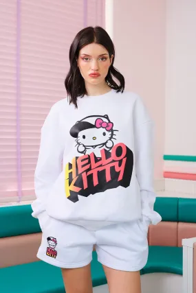 All White Hello Kitty Oversized Sweatshirt