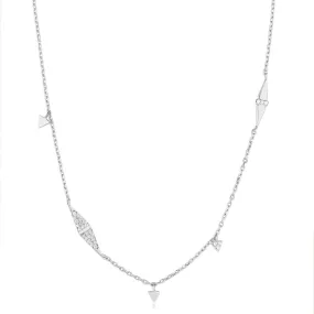 Ania Haie Silver Geometric Sparkle Chain Necklace