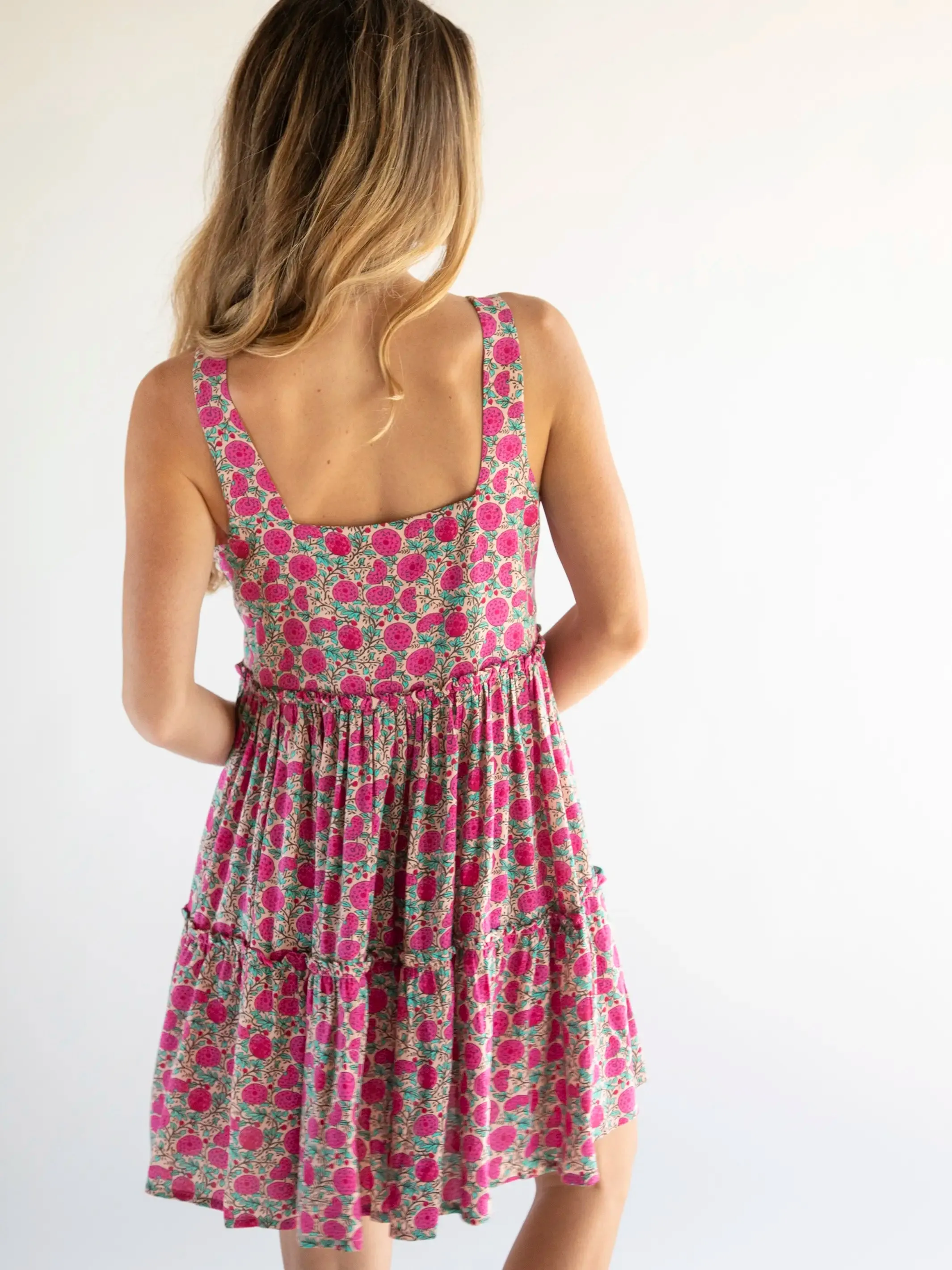 Anna Mini Dress - Pink Puff Floral