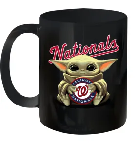 Baby Yoda Hugs Loves The Washington Nationals Baseball Ceramic Mug 11oz