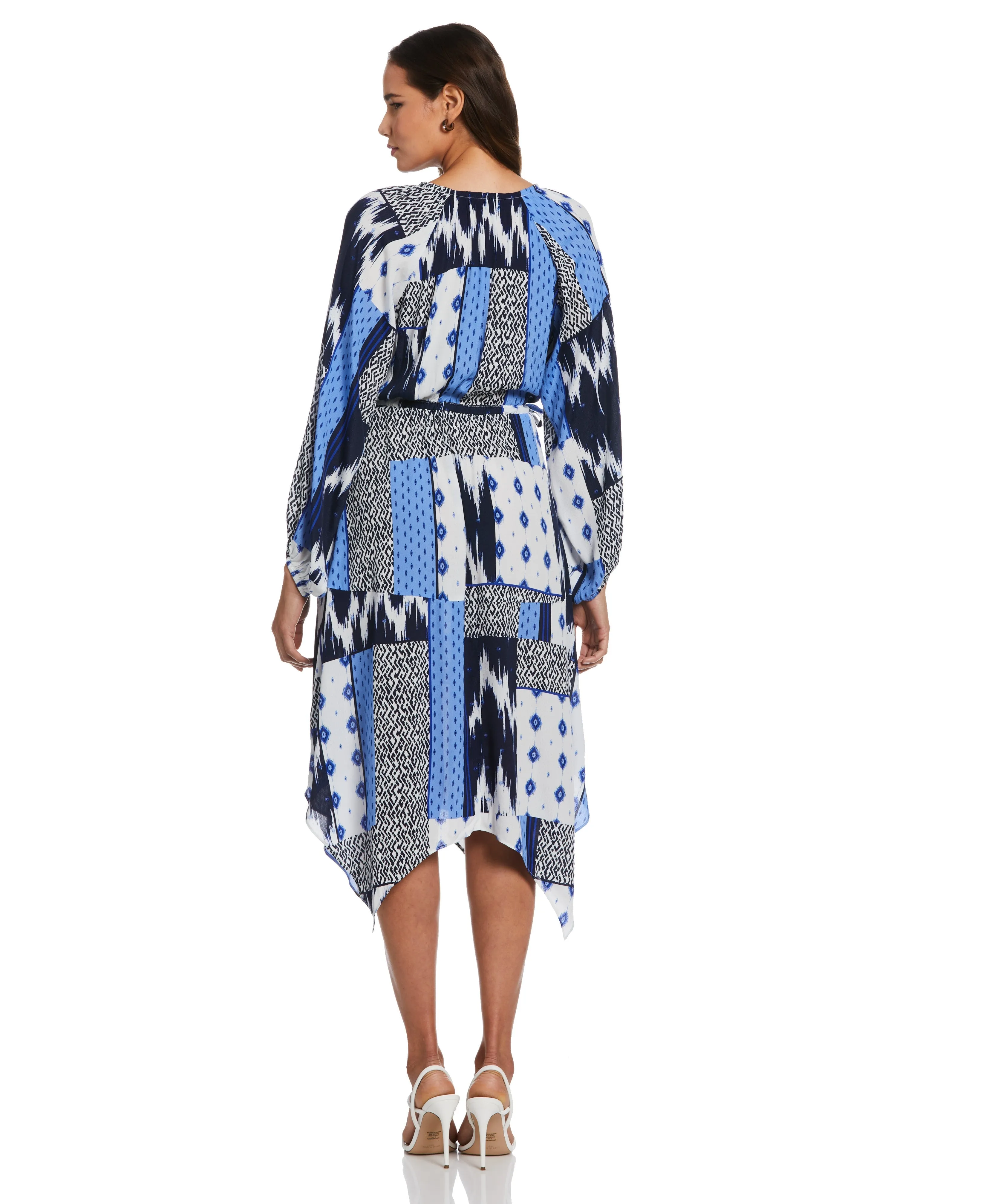 Batik Print Raglan Sleeve Handkerchief Dress