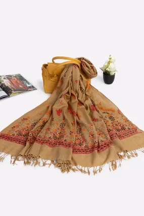 Beige Pashmina Wool Ladies Shawl