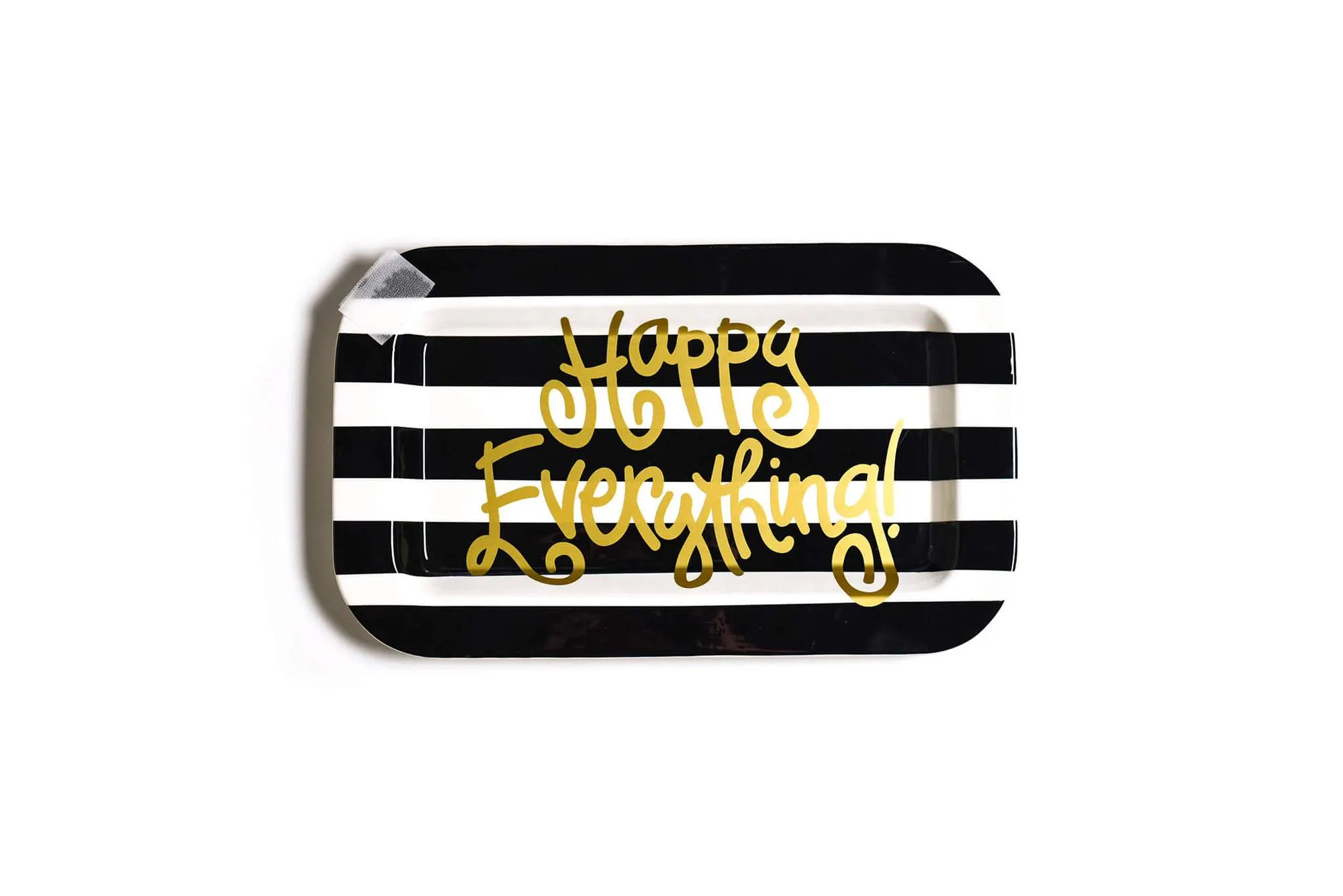 Black Stripe Mini Happy Everything! Rectangle Platter