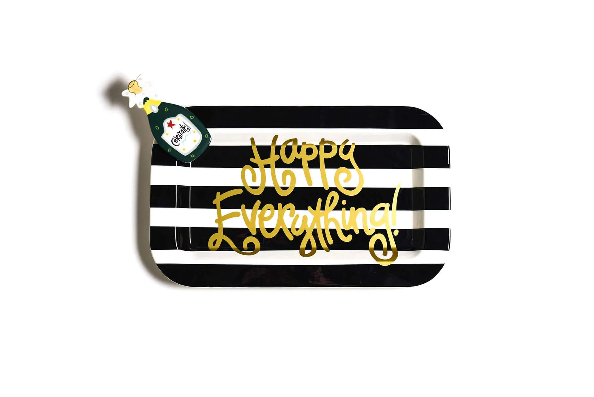 Black Stripe Mini Happy Everything! Rectangle Platter