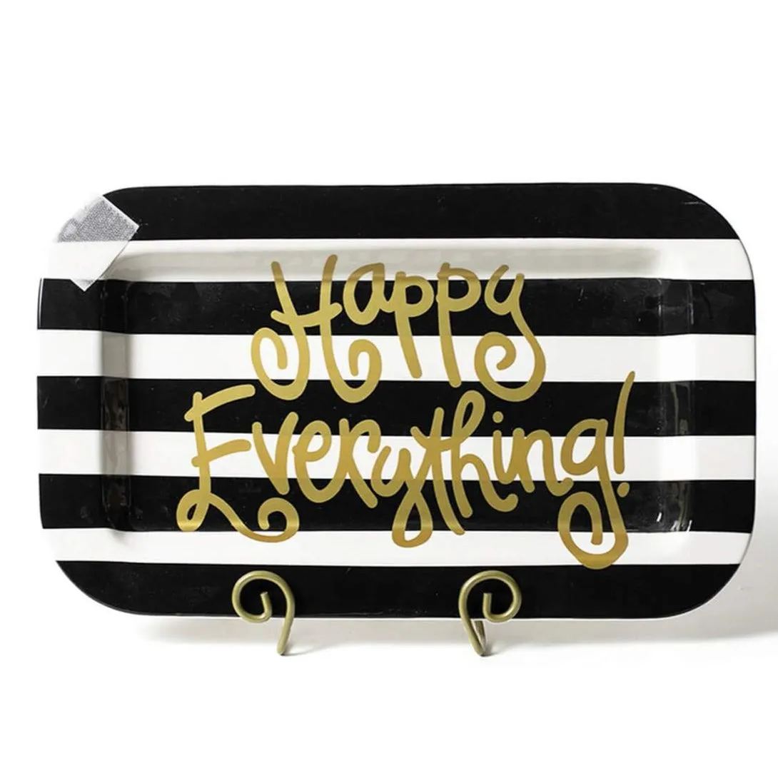 Black Stripe Mini Happy Everything! Rectangle Platter