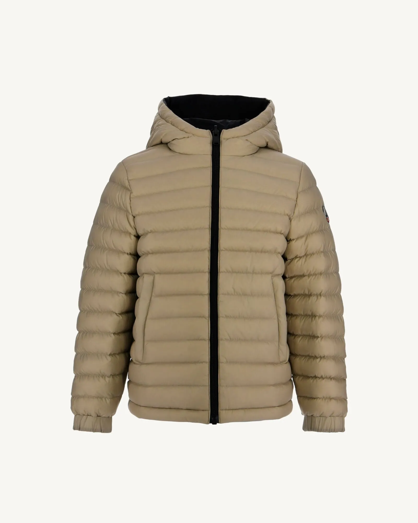 Black/Beige Zurich kid's reversible puffer jacket