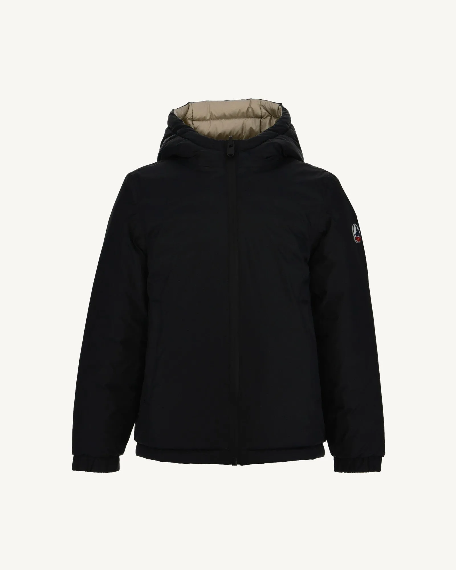 Black/Beige Zurich kid's reversible puffer jacket