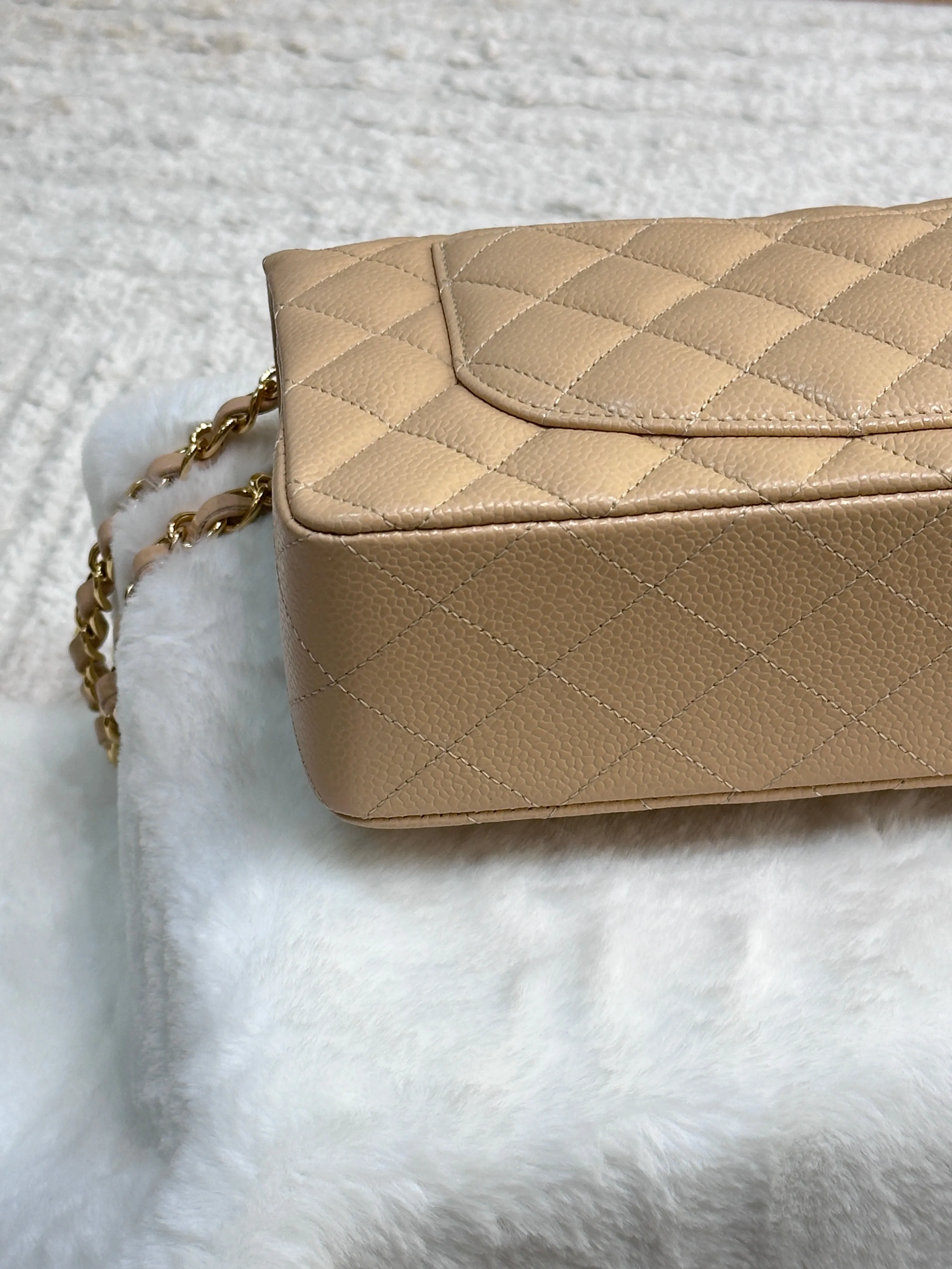 Chanel Classic Small Beige Caviar GHW