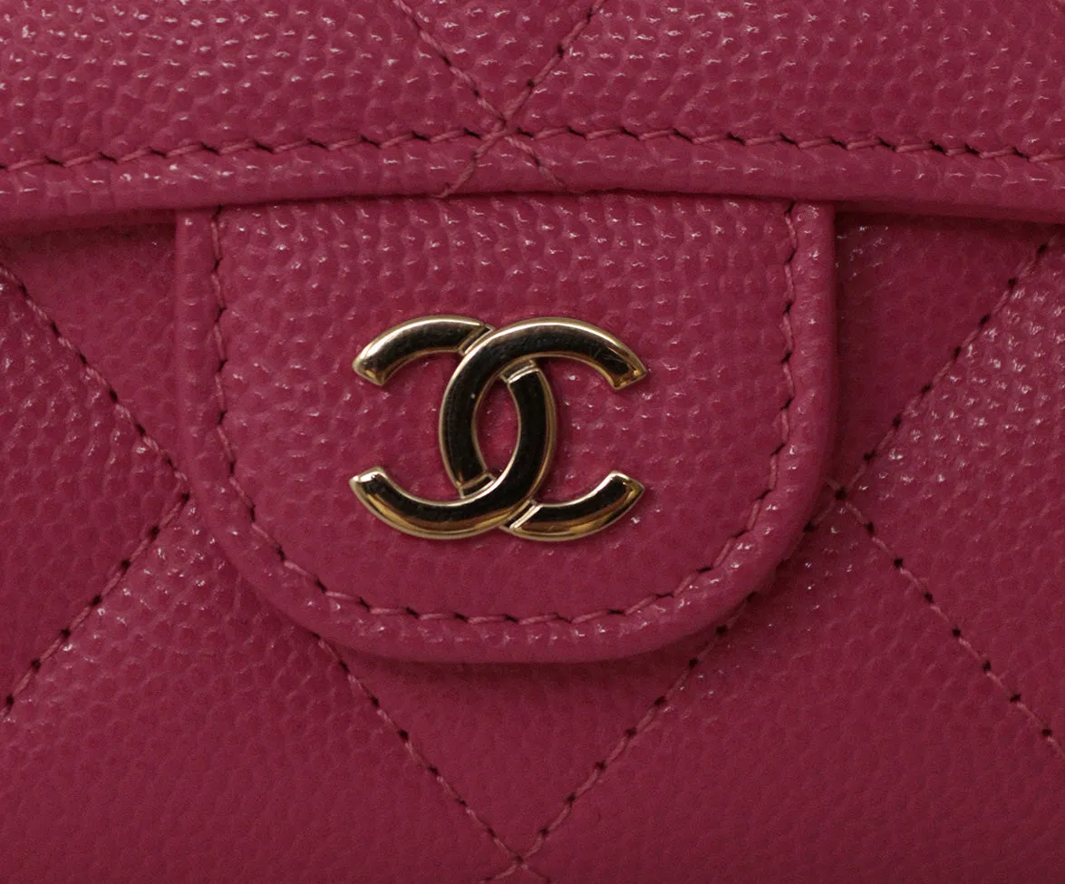 Chanel Pink Caviar Leather Wallet