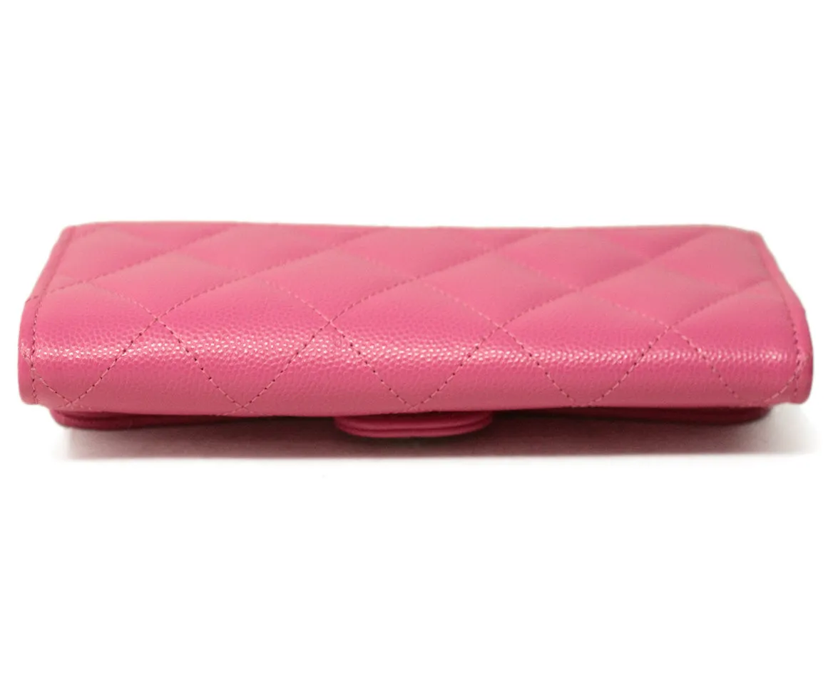 Chanel Pink Caviar Leather Wallet