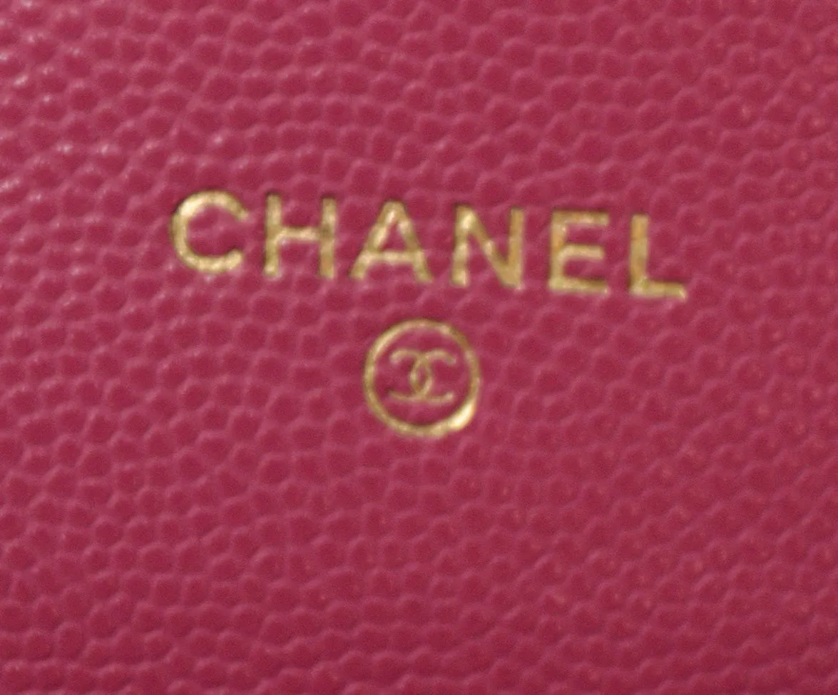 Chanel Pink Caviar Leather Wallet