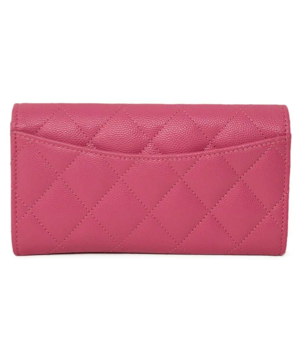 Chanel Pink Caviar Leather Wallet