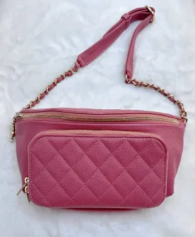 Chanel Pink Quilted Waist Bag