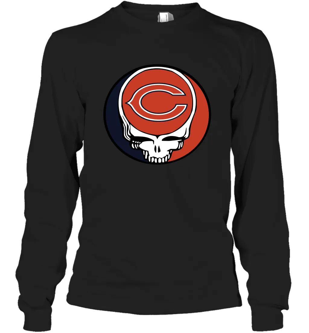 Chicago Bears Grateful Dead Steal Your Face NFL Football Adult Long Sleeve T-Shirt