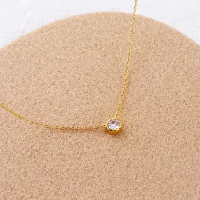 Classic Bezel Set Solitaire Necklace