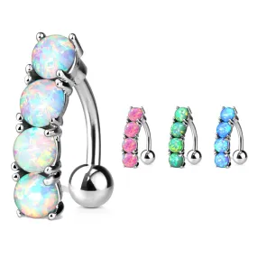 Classic Opal Drop Reverse Belly Ring