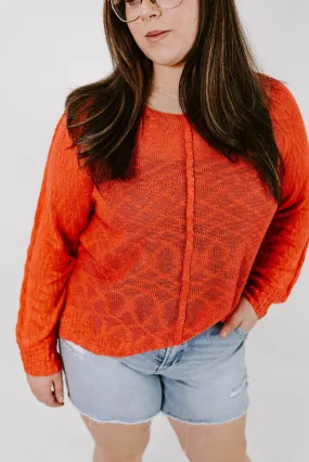 Coastal Ambiance Curvy Front Seam Sweater