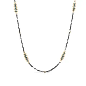 Contrast Satellite Necklace in Blue Diamond