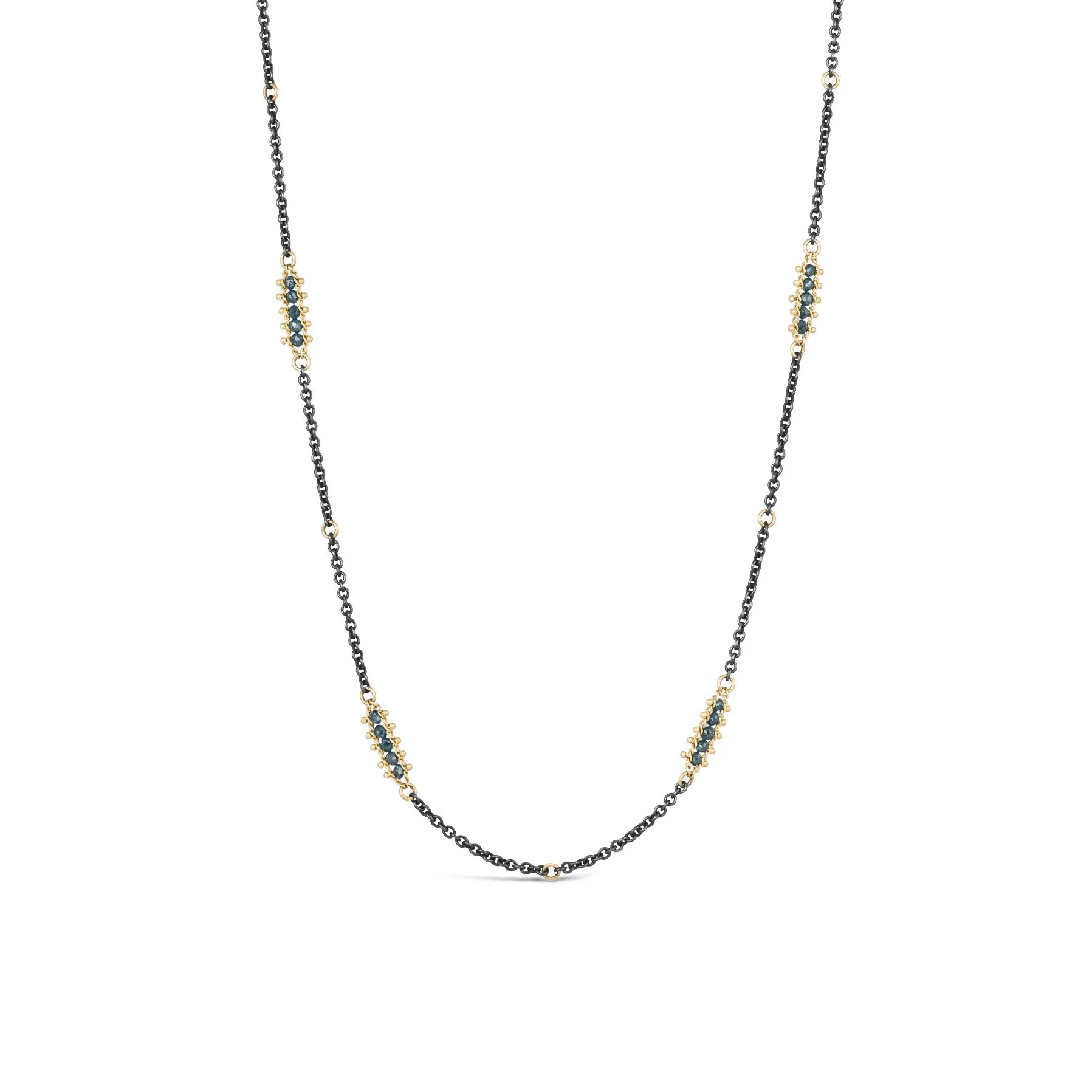 Contrast Satellite Necklace in Blue Diamond