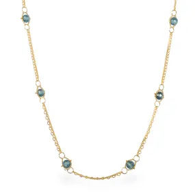 Deluxe Whisper Chain Necklace in London Blue Topaz