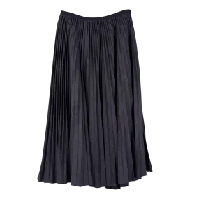 Denim Pleated Midi Skirt