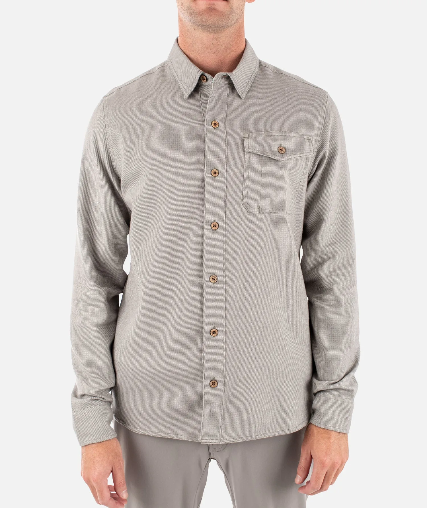 Essex Oyster Twill Shirt - Heather Grey