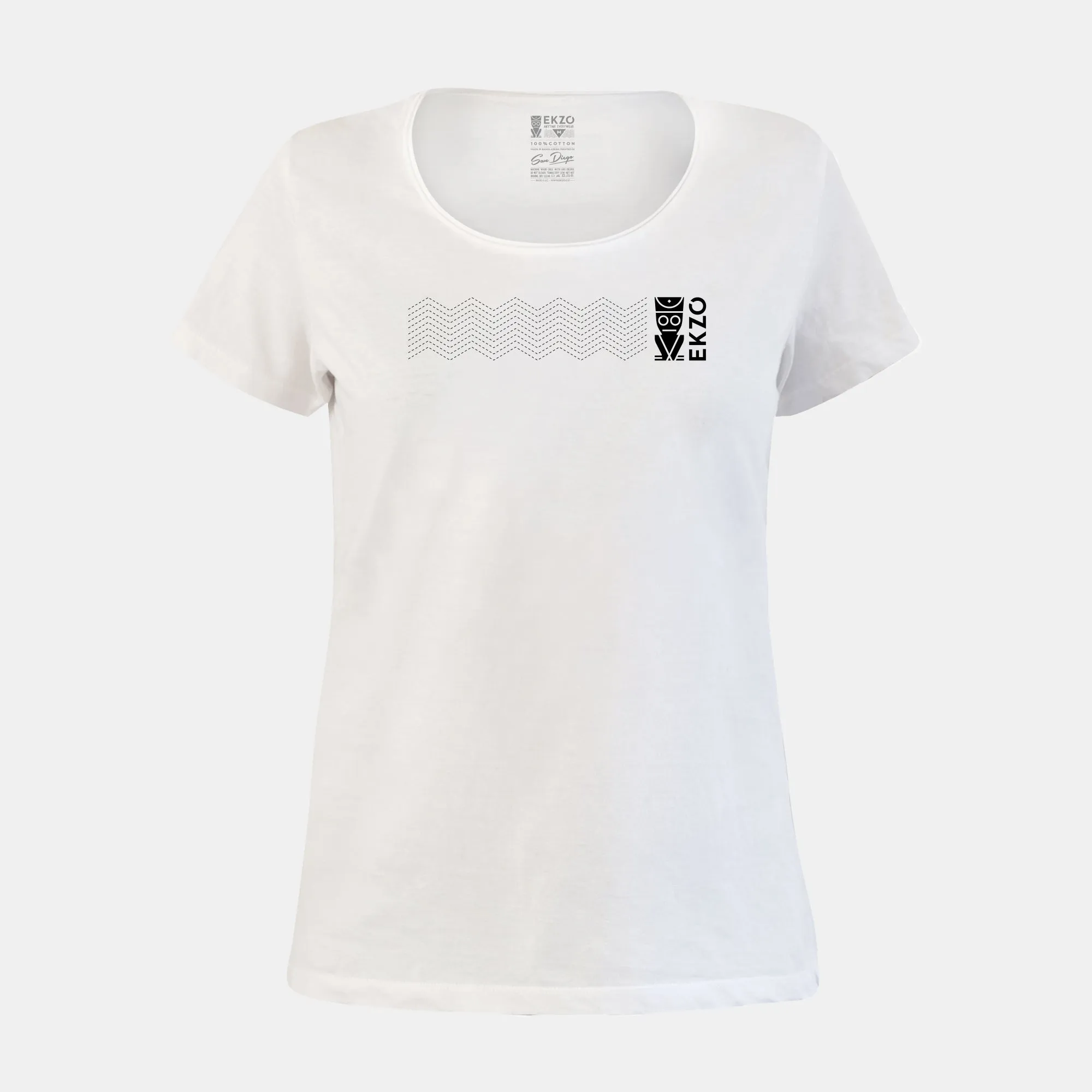 Explorer Tee - Scoop Neck Long wave White