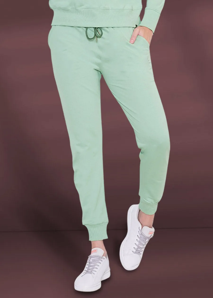 French Terry Jogger for Women: Coral Green