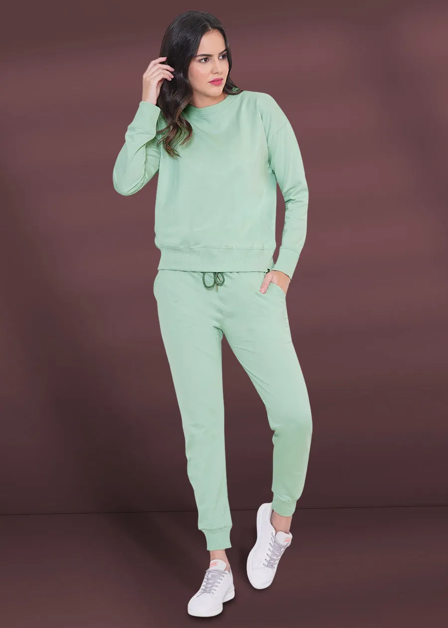 French Terry Jogger for Women: Coral Green