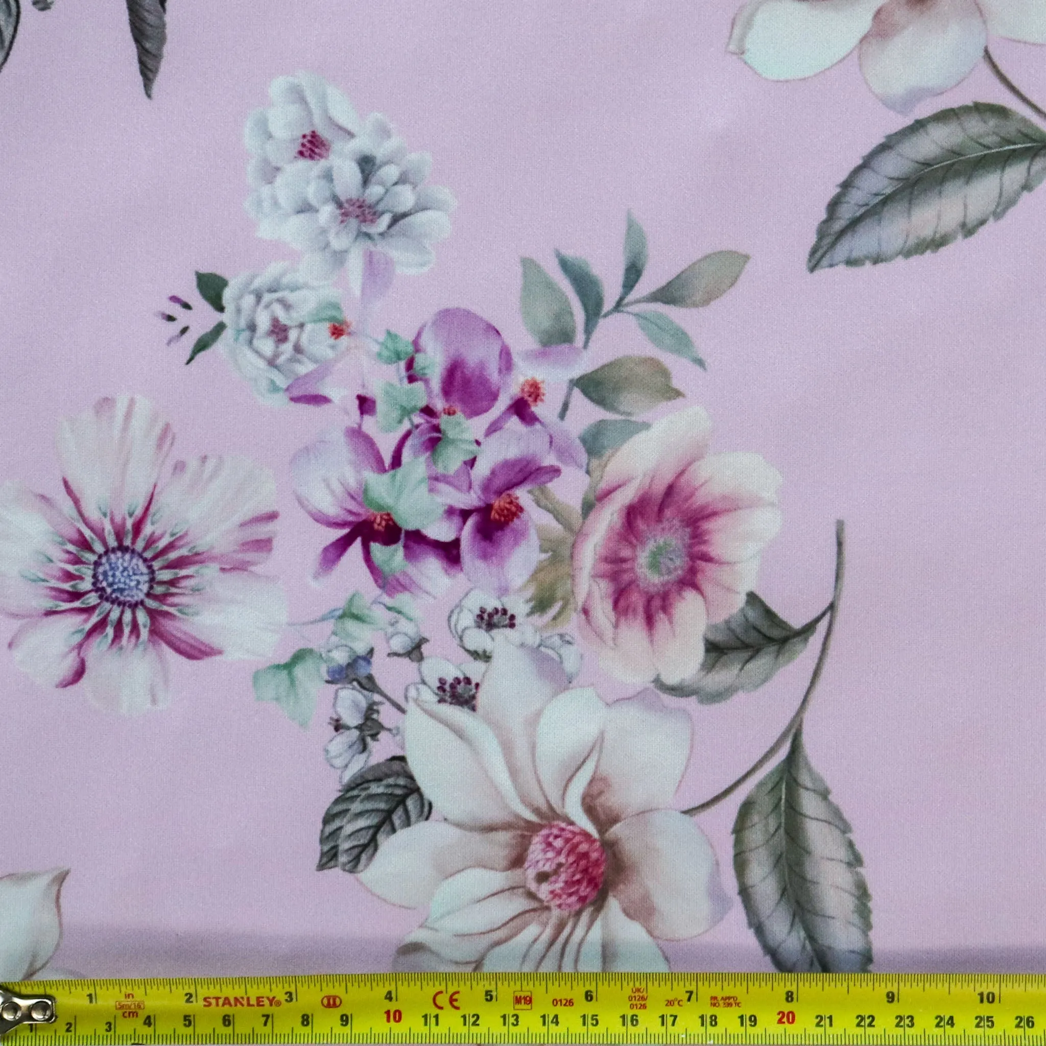 FS1180 Pink Flower Lust Print Scuba Stretch Knit Fabric