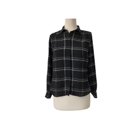 H&M Black and White Checked Collared Shirt | Like New |