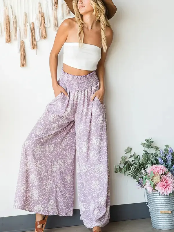 Josie Smocked High Waist Maxi Pants