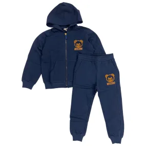 Kids Fuzzy Teddy Navy Set (HUK02I)