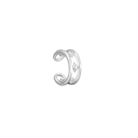 Mellonia | Moringa Earcuffs | White CZ | White Rhodium Plated 925 Silver