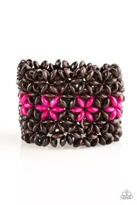 Paparazzi Accessories  - Bahama Babe #B201 Peg - Pink Bracelet