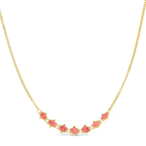 Petite Textile Row Necklace in Spinel