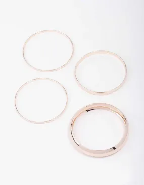 Rose Gold Thick & Thin Bangle 4-Pack