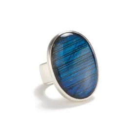 Silver Ring with Labradorite