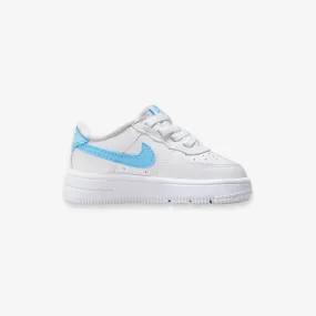 toddler nike force 1 low easyon (white/aquarius blue)