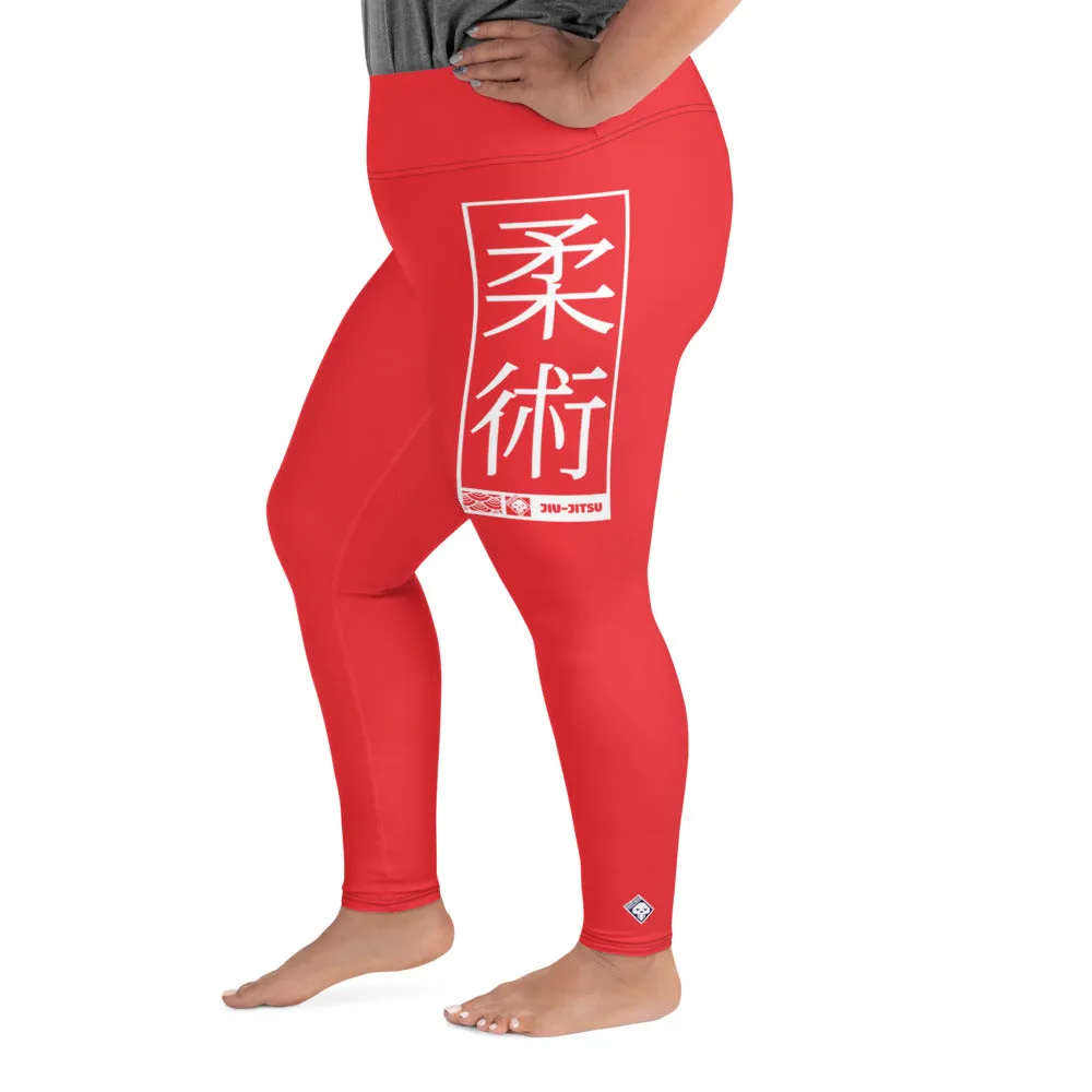 Women's Plus Size Yoga Pants Workout Leggings For Jiu Jitsu 001 - Scarlet