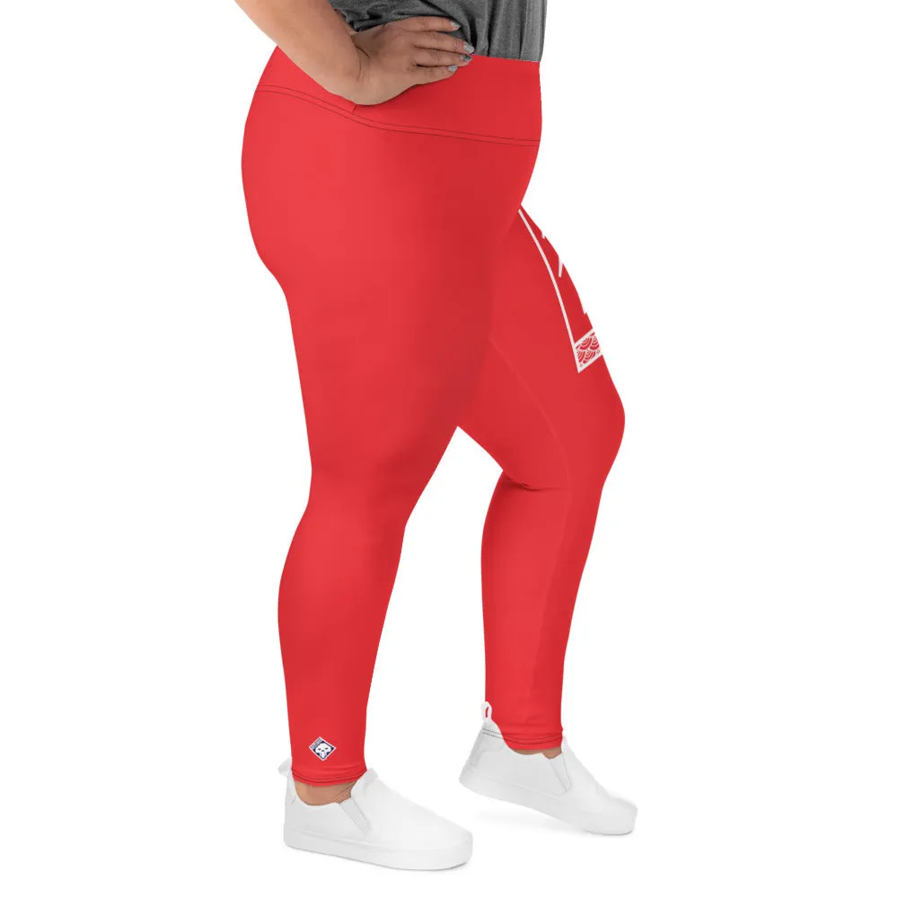 Women's Plus Size Yoga Pants Workout Leggings For Jiu Jitsu 001 - Scarlet