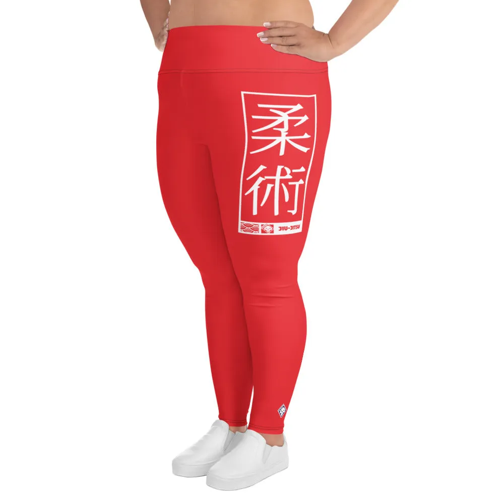 Women's Plus Size Yoga Pants Workout Leggings For Jiu Jitsu 001 - Scarlet