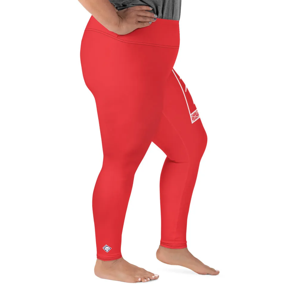 Women's Plus Size Yoga Pants Workout Leggings For Jiu Jitsu 001 - Scarlet