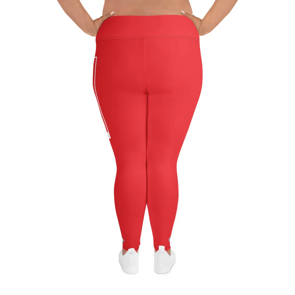 Women's Plus Size Yoga Pants Workout Leggings For Jiu Jitsu 001 - Scarlet